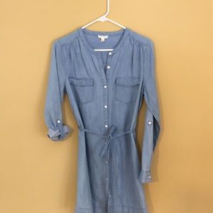 Belted chambray dress